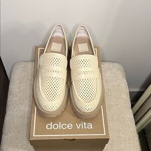 Dolce Vita Beige Perforated Loafers